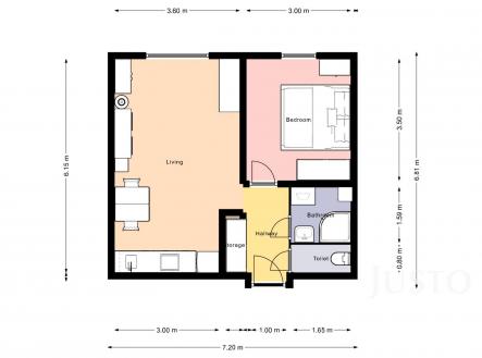 Pronájem bytu, 2+kk, 44 m²