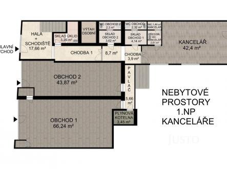 Pronájem komerční prostor, 47 m²