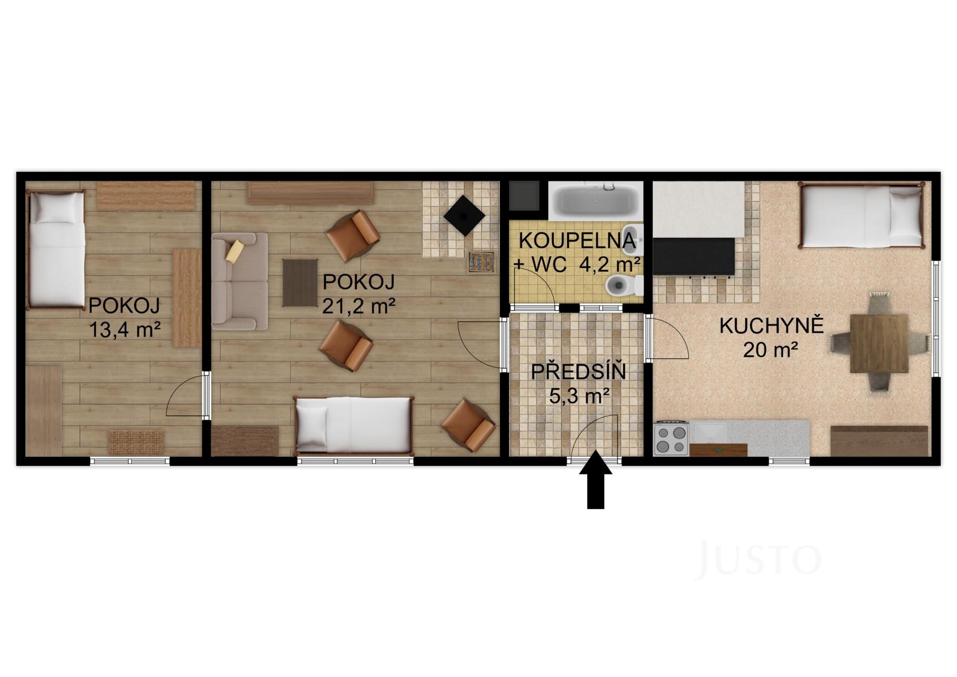 Prodej rodinného domu 64 m² s pozemkem 4501 m²