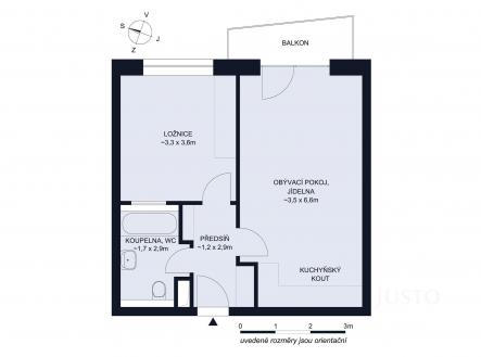 Pronájem bytu, 2+kk, 50 m²