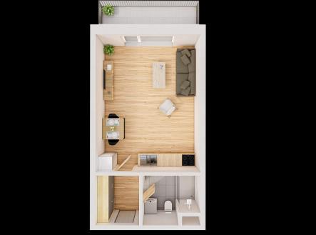 Prodej bytu, 1+kk, 47 m²