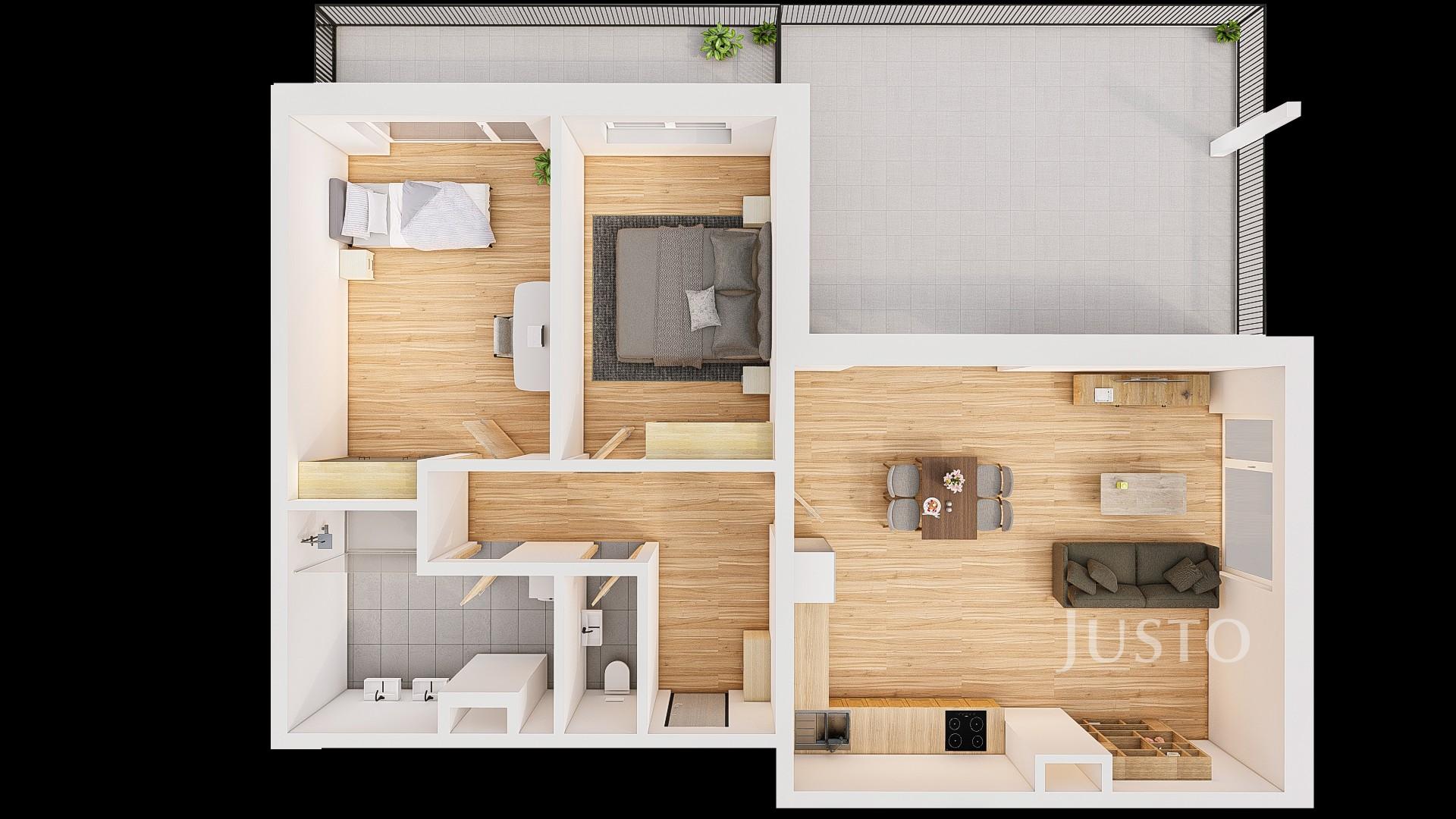 Prodej 3+kk 93 m² + terasa 31 m² + balkón 10 m²