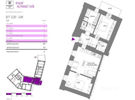 Prodej bytu, 3+kk, 71 m²