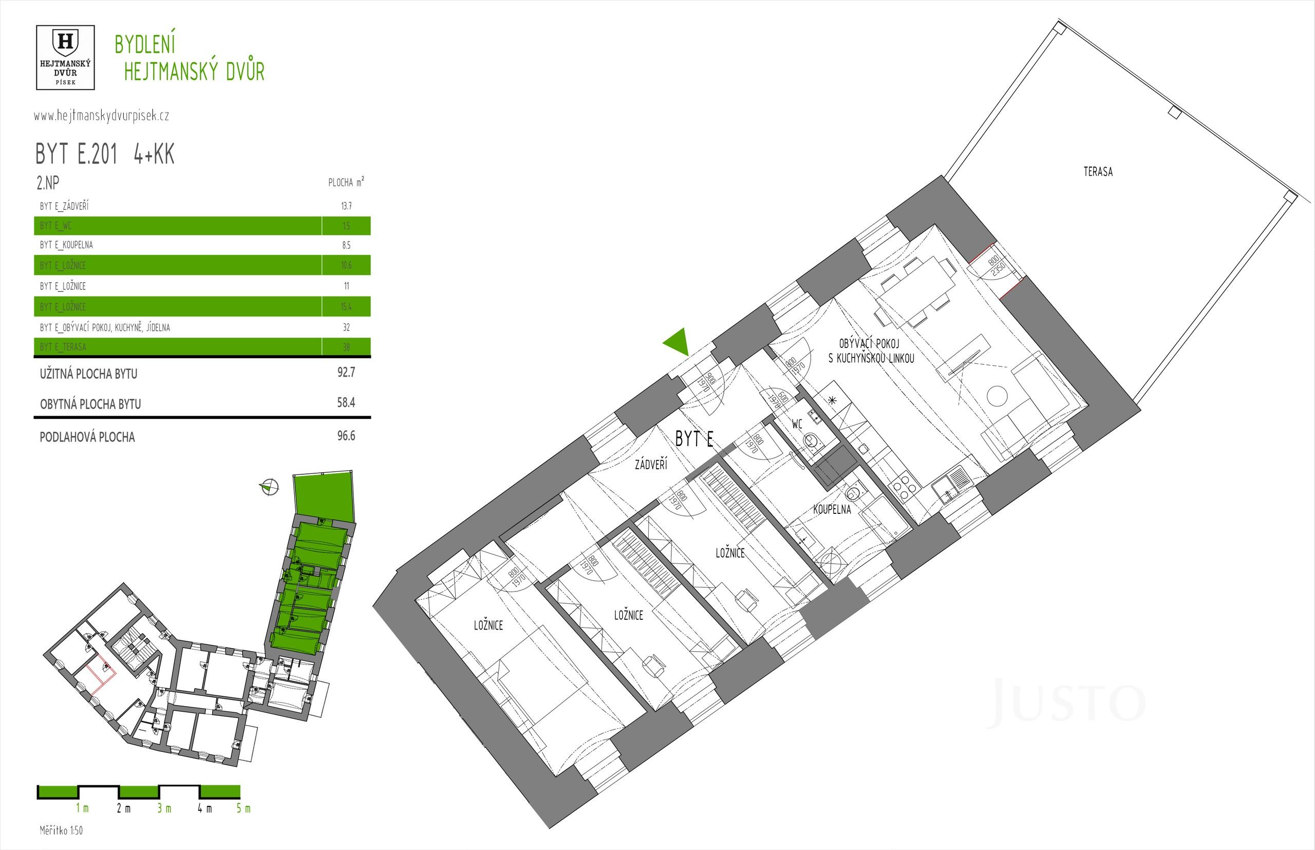 Prodej 4+kk 92 m² + balkón 9 m² + parkování