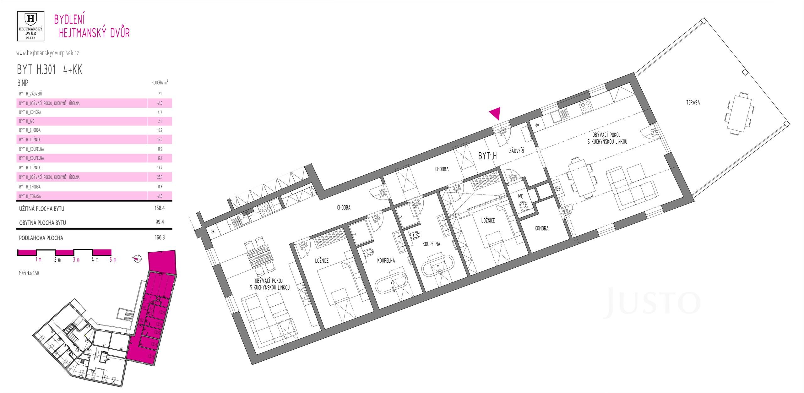 Prodej 4+kk 158 m² + terasa 38 m² + parkování