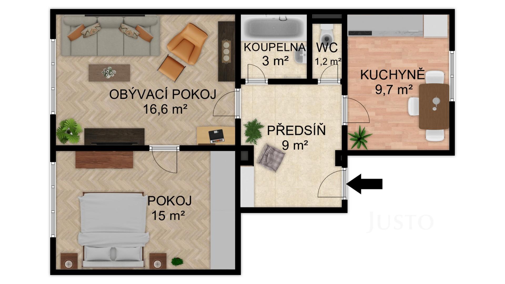 Prodej 2+1 52 m²