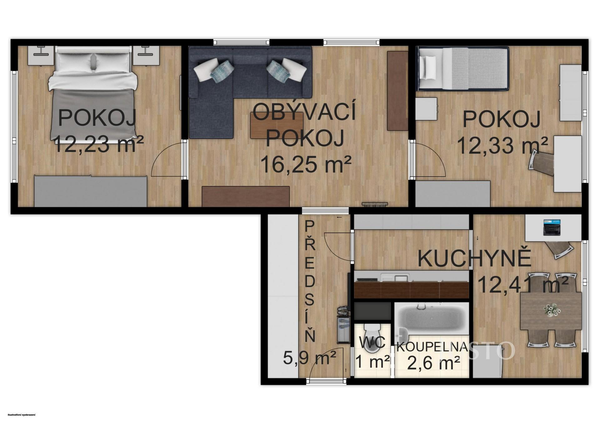 Prodej 3+1, 64 m², Písek - Na Stínadlech