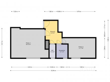 Pronájem bytu, 2+kk, 43 m²