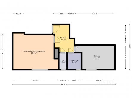 Pronájem bytu, 1+kk, 43 m²