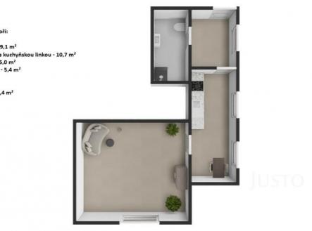 Pronájem bytu, atypický, 51 m²