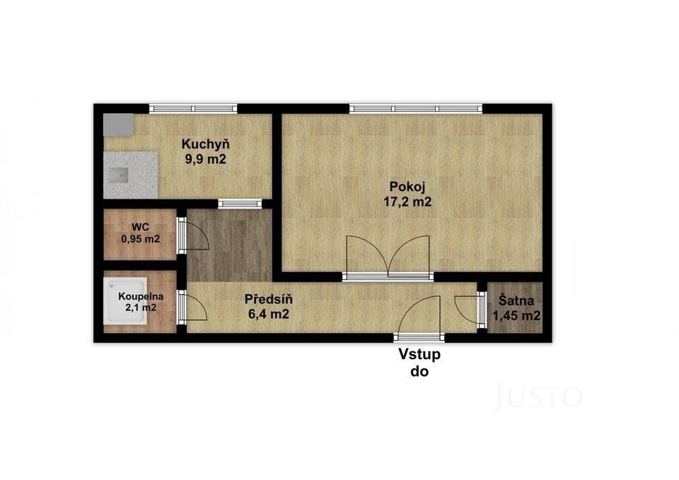 Prodej bytu 1+1, (38 m²), Morkovice - Slížany