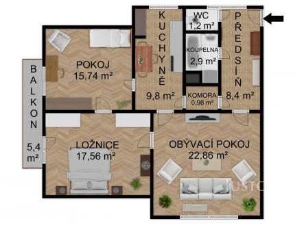 Prodej bytu, 3+1, 96 m²