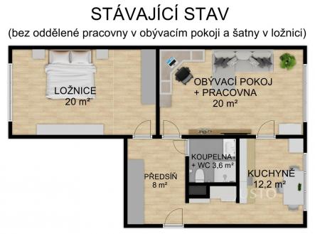 Prodej bytu, 2+1, 66 m²
