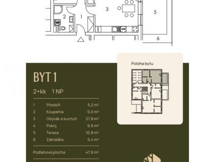 Prodej bytu, 1+kk, 48 m²