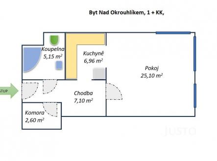 Prodej bytu, 1+kk, 49 m²