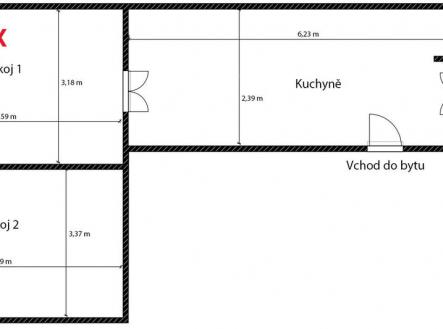 Pronájem bytu, 2+1, 57 m²