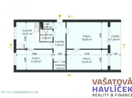 Prodej bytu, 3+1, 74 m²