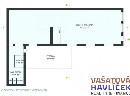 Pronájem - obchodní prostor, 208 m²