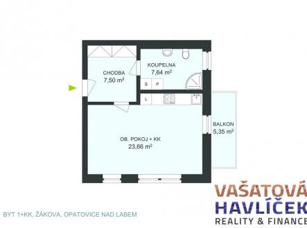 Pronájem bytu, 1+kk, 38 m²