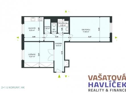 Pronájem bytu, 2+1, 59 m²