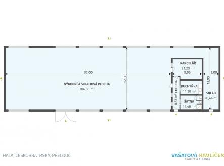 Pronájem - skladovací prostor, 491 m²