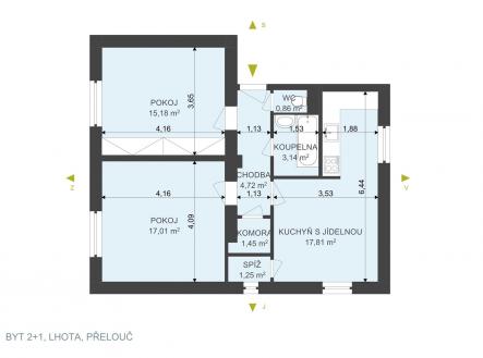 Prodej bytu, 2+1, 68 m²