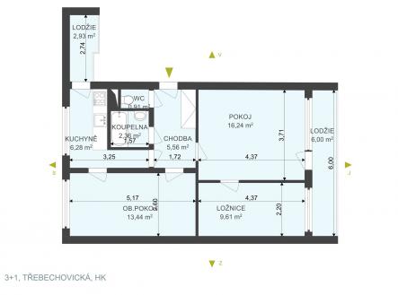 Pronájem bytu, 3+1, 63 m²