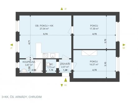 Prodej bytu, 3+kk, 89 m²
