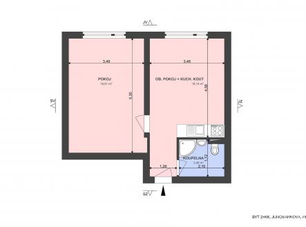Prodej bytu, 2+kk, 46 m²