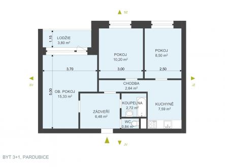Pronájem bytu, 3+1, 58 m²