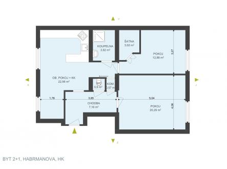 Pronájem bytu, 2+1, 71 m²