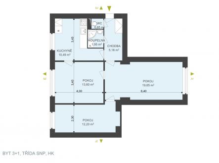 Pronájem bytu, 3+1, 64 m²