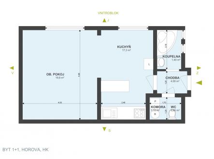 Prodej bytu, 1+1, 44 m²