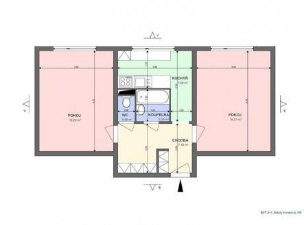 Pronájem bytu, 2+1, 51 m²