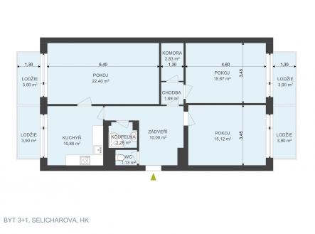 Pronájem bytu, 3+1, 98 m²