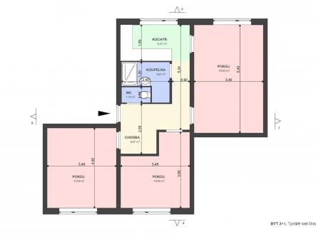 Pronájem bytu, 3+1, 68 m²