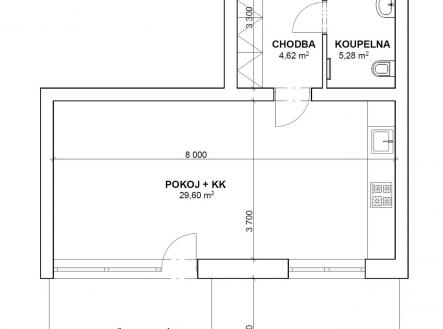 Pronájem bytu, 1+kk, 42 m²