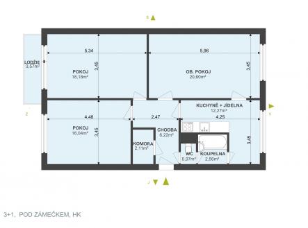 Prodej bytu, 3+1, 79 m²