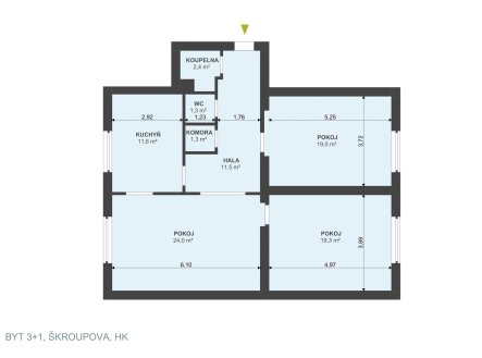 Prodej bytu, 3+1, 86 m², Hradec Králové – náhled fotky 3