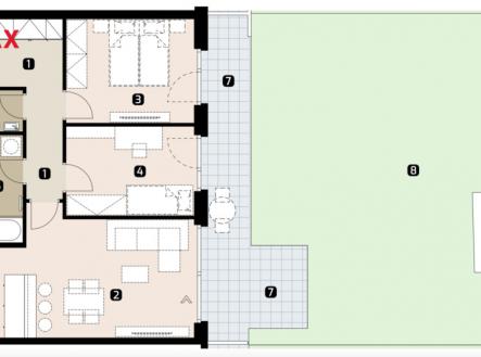 Pronájem bytu, 3+kk, 76 m²