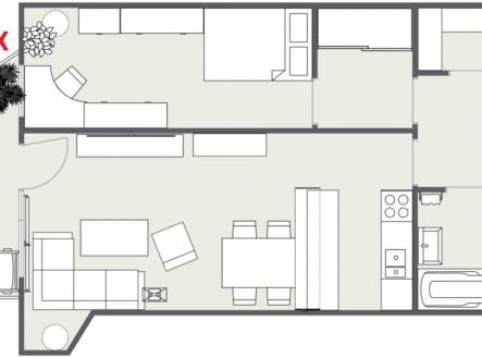 Pronájem bytu, 2+kk, 57 m²