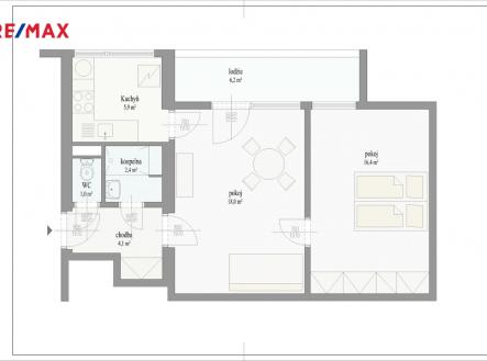 Prodej bytu, 2+1, 54 m²