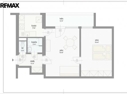 Prodej bytu, 2+1, 54 m²