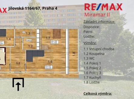 Pronájem bytu, 3+1, 71 m²