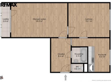 Prodej bytu, 2+1, 59 m²