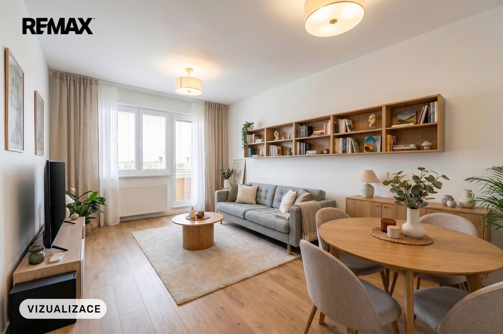 Vizualizace obývacího pokoje