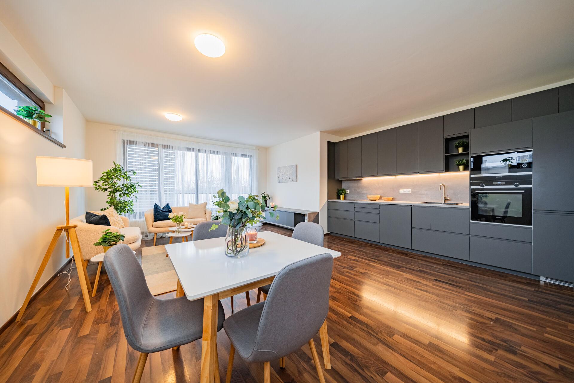 obývací pokoj s kuchyní