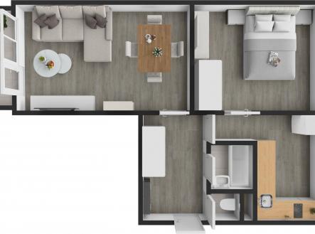 Pronájem bytu, 2+1, 54 m²