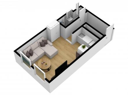 Pronájem bytu, 1+kk, 26 m²