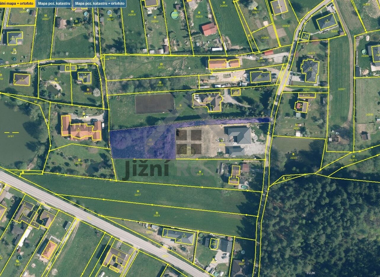 Stavební parcela o výměře 2.310 m2, Rejta, T. Sviny